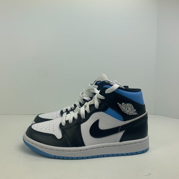 Women's Nike Air Jordan 1 Retro Mid University Blue UNC White BQ6472-102 - Picture 5 of 12